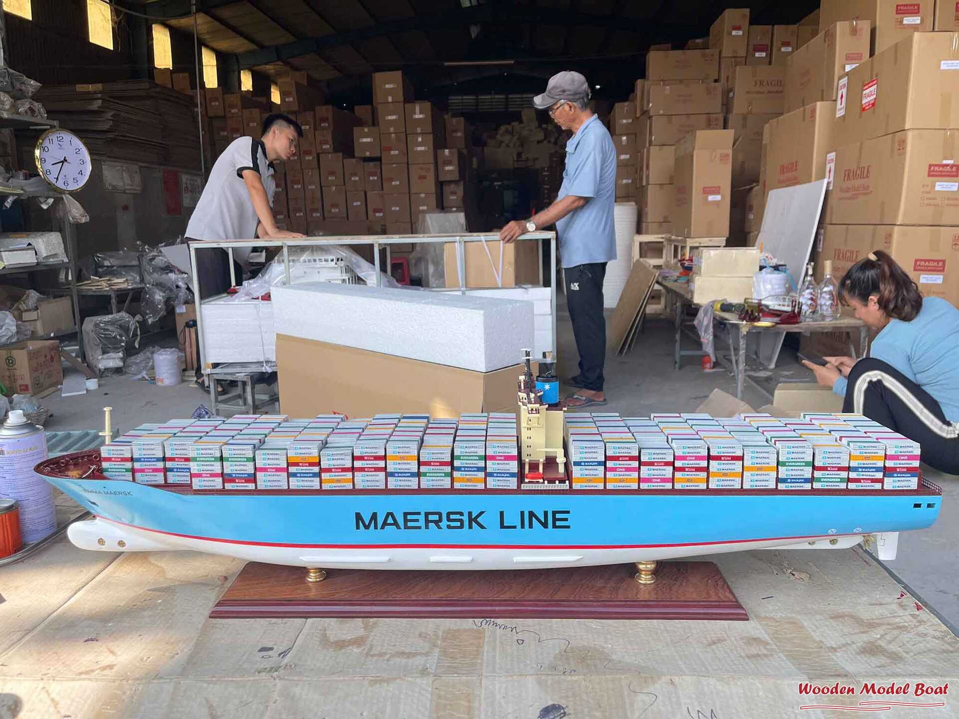 Emma Maersk Commercial Ship Model (4) Wooden Model Boat Handicraft