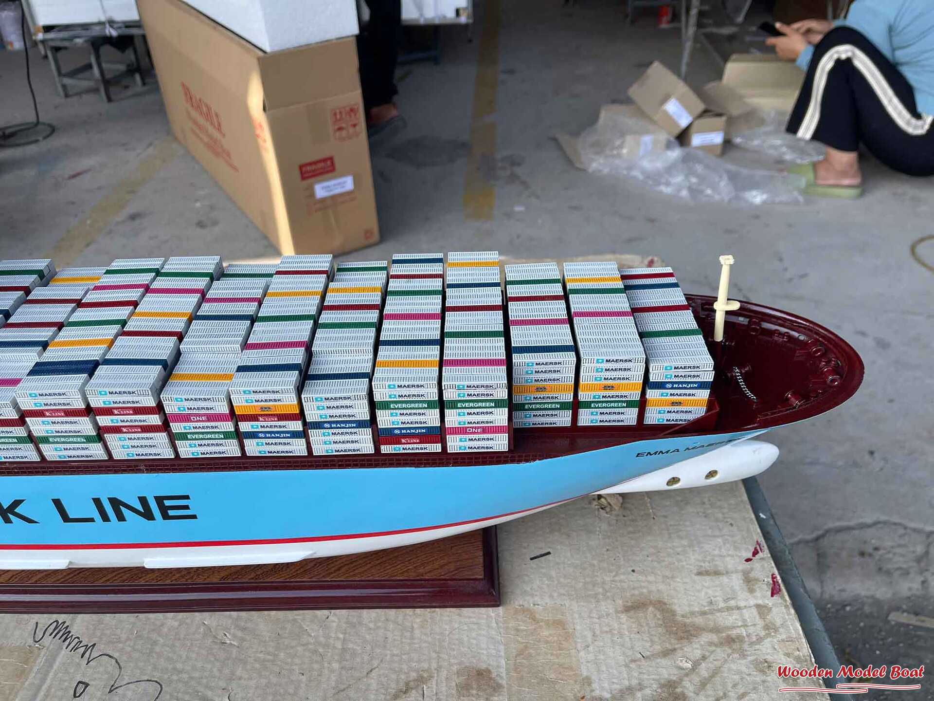 Emma Maersk Commercial Ship Model (7) Wooden Model Boat Handicraft
