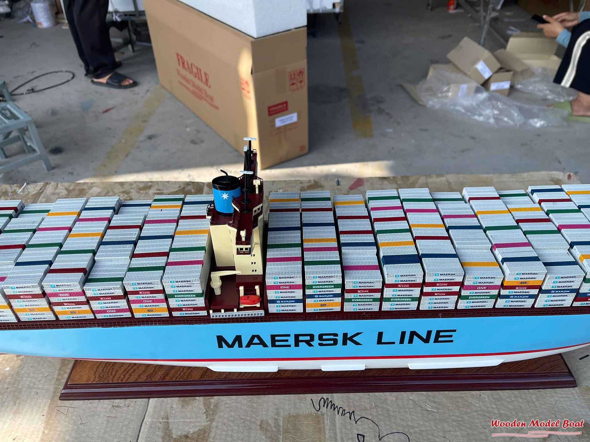 Emma Maersk Commercial Ship Model (8) Wooden Model Boat Handicraft