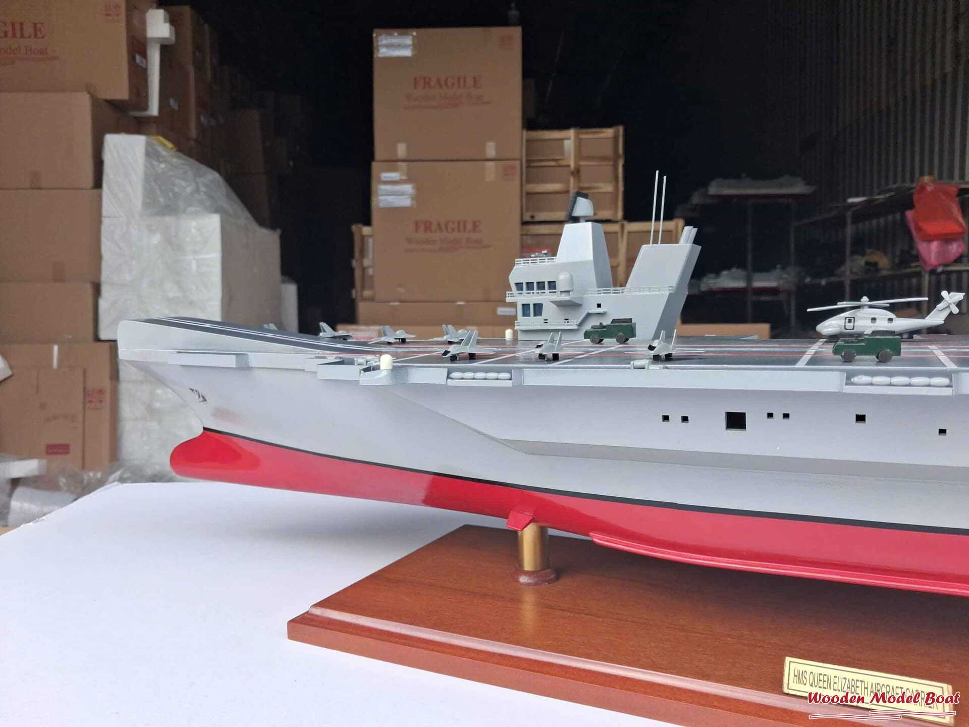 HMS Queen Elizabeth Aircraft Carrier Model Ship 39.3 (Option 2) (13) Wooden Model Boat Handicraft HMS Queen Elizabeth Aircraft Carrier Model Ship 39.3 Option 2 13 Wooden Model Boat Handicraft