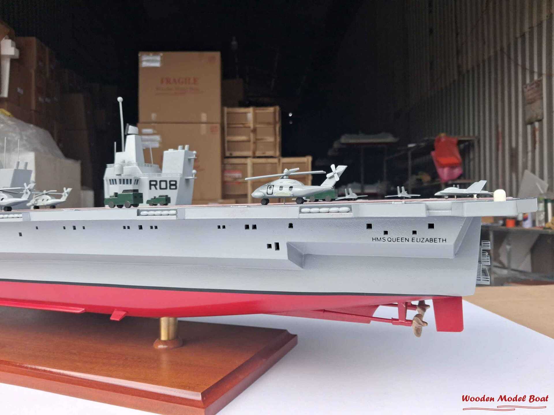 HMS Queen Elizabeth Aircraft Carrier Model Ship 39.3 (Option 2) (6) Wooden Model Boat Handicraft HMS Queen Elizabeth Aircraft Carrier Model Ship 39.3 Option 2 6 Wooden Model Boat Handicraft