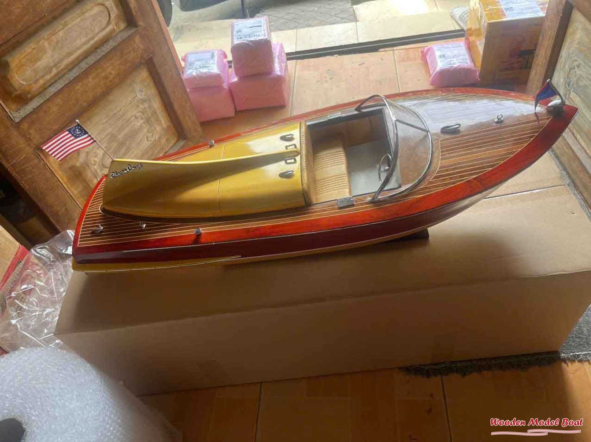Chris Craft Cobra 1955 Speed Boat Model (10) Wooden Model Boat Handicraft