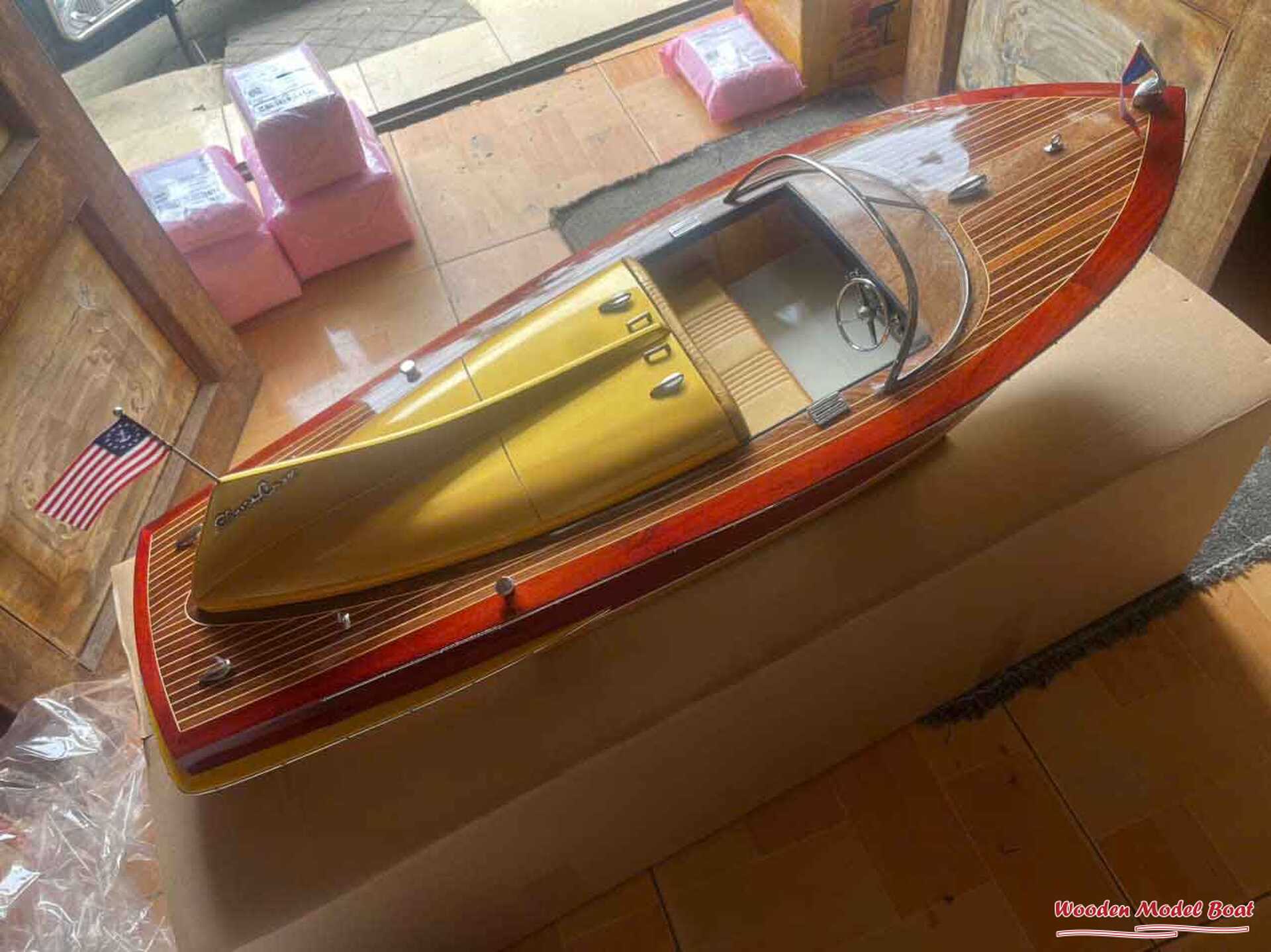 Chris Craft Cobra 1955 Speed Boat Model (9) Wooden Model Boat Handicraft