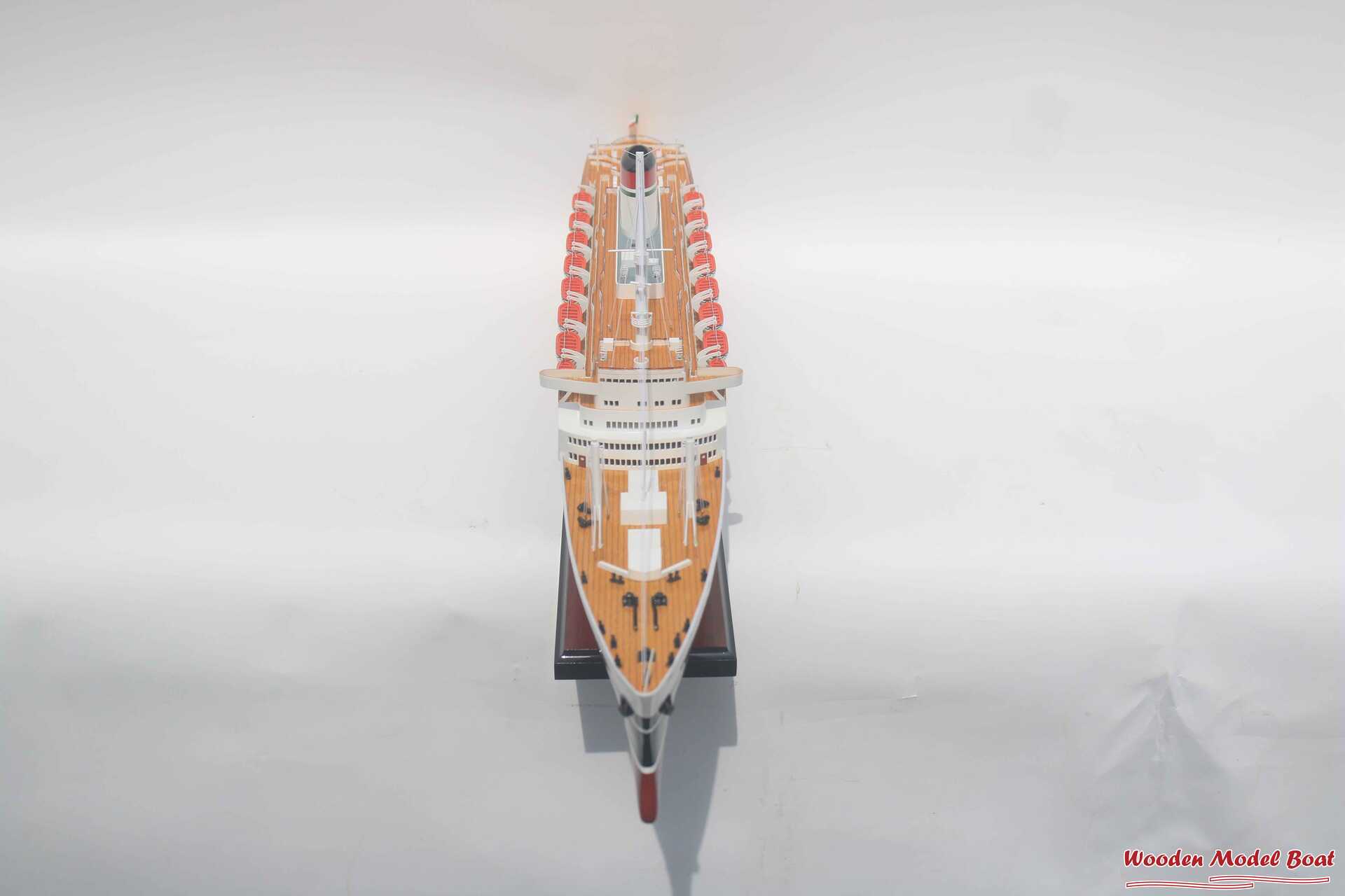 SS Leonardo Da Vinci Black & Red Hull Ocean Liner Model (4) Wooden Model Boat Handicraft