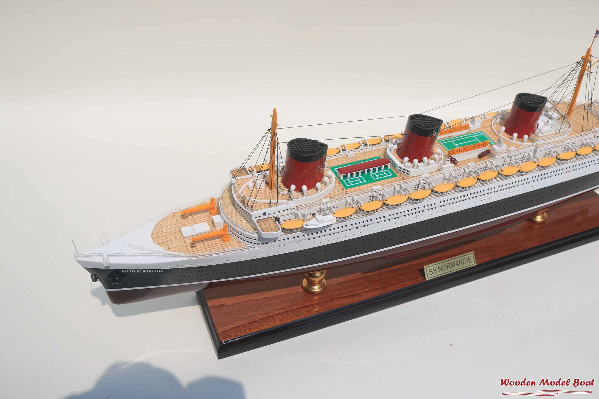 SS Normandie Cruise Ship Model (11) Wooden Model Boat Handicraft SS Normandie Cruise Ship Model 11 Wooden Model Boat Handicraft