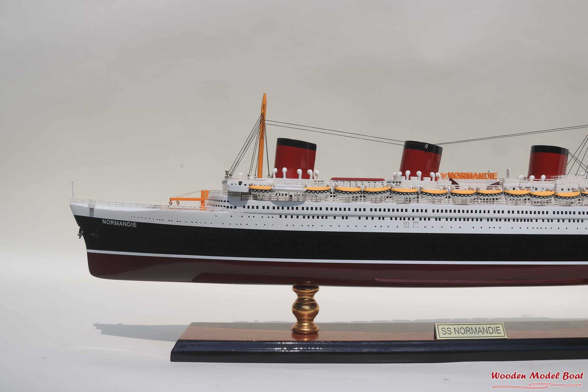 SS Normandie Cruise Ship Model (12) Wooden Model Boat Handicraft SS Normandie Cruise Ship Model 12 Wooden Model Boat Handicraft