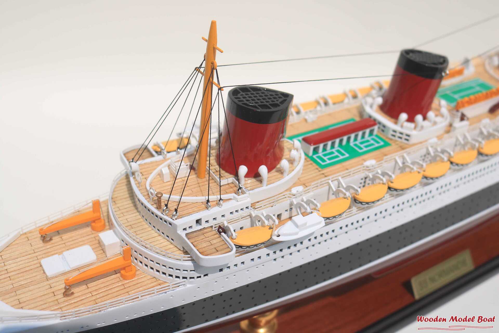 SS Normandie Cruise Ship Model (2) Wooden Model Boat Handicraft SS Normandie Cruise Ship Model 2 Wooden Model Boat Handicraft 2
