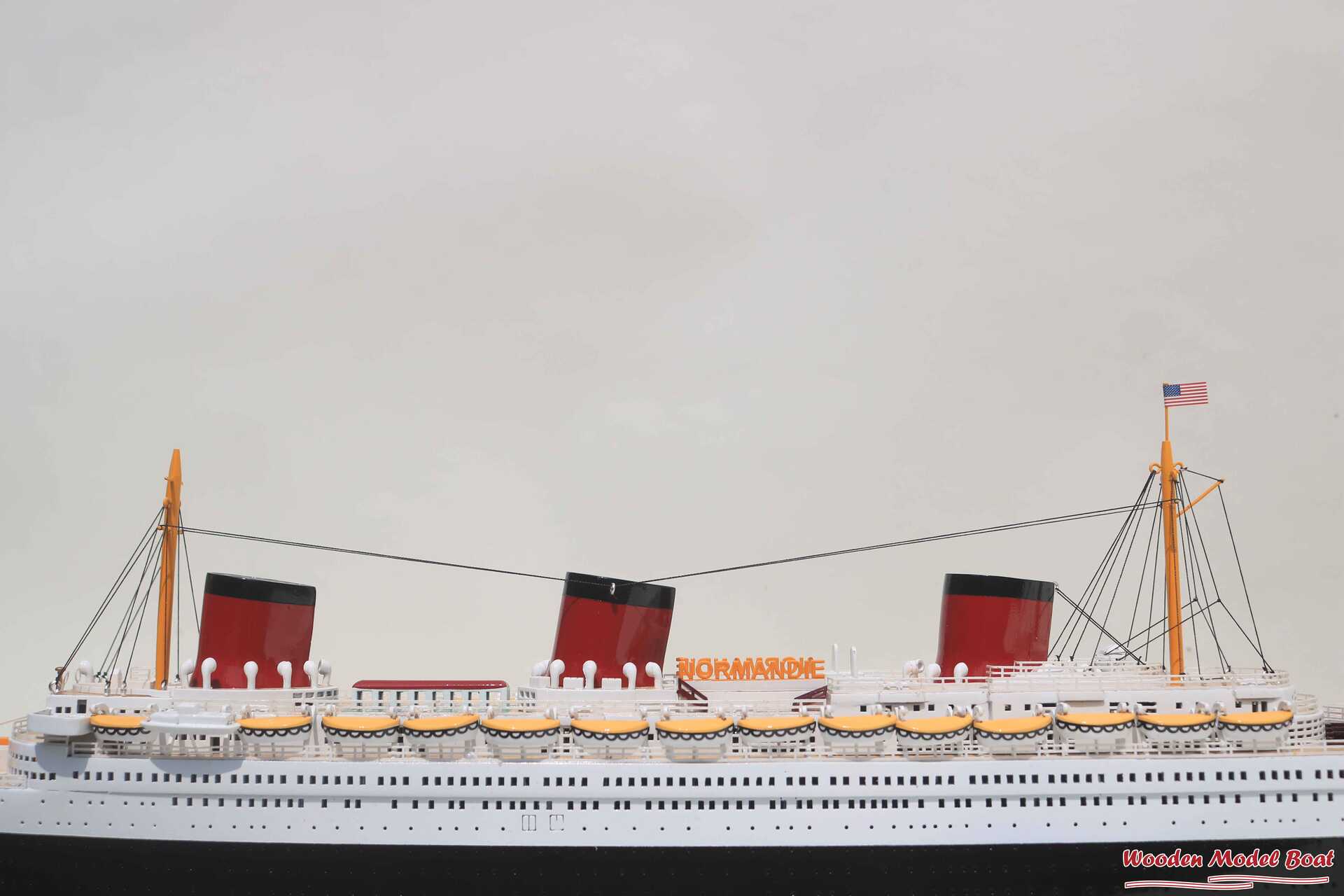 SS Normandie Cruise Ship Model (3) Wooden Model Boat Handicraft SS Normandie Cruise Ship Model 3 Wooden Model Boat Handicraft 2