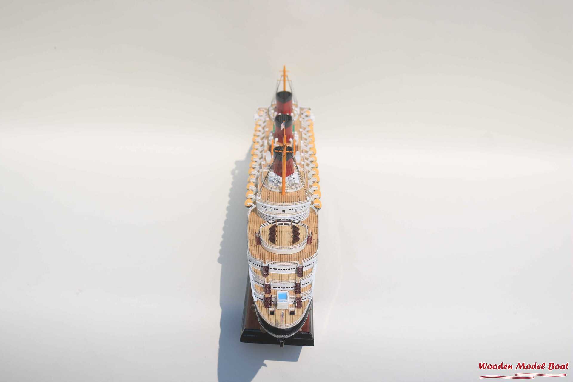 SS Normandie Cruise Ship Model (5) Wooden Model Boat Handicraft SS Normandie Cruise Ship Model 5 Wooden Model Boat Handicraft 2