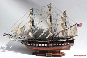 Uss Constitution Painted Tall Ship Model 10 Wooden Model Boat Handicraft