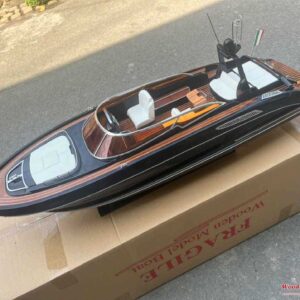 Black Riva Rivale 56 Classic Speed Boat Model 33 4 Wooden Model Boat Handicraft