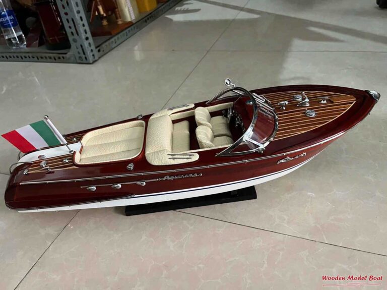 Cream Colored Riva Aquarama Ship Model 10 Wooden Model Boat Handicraft