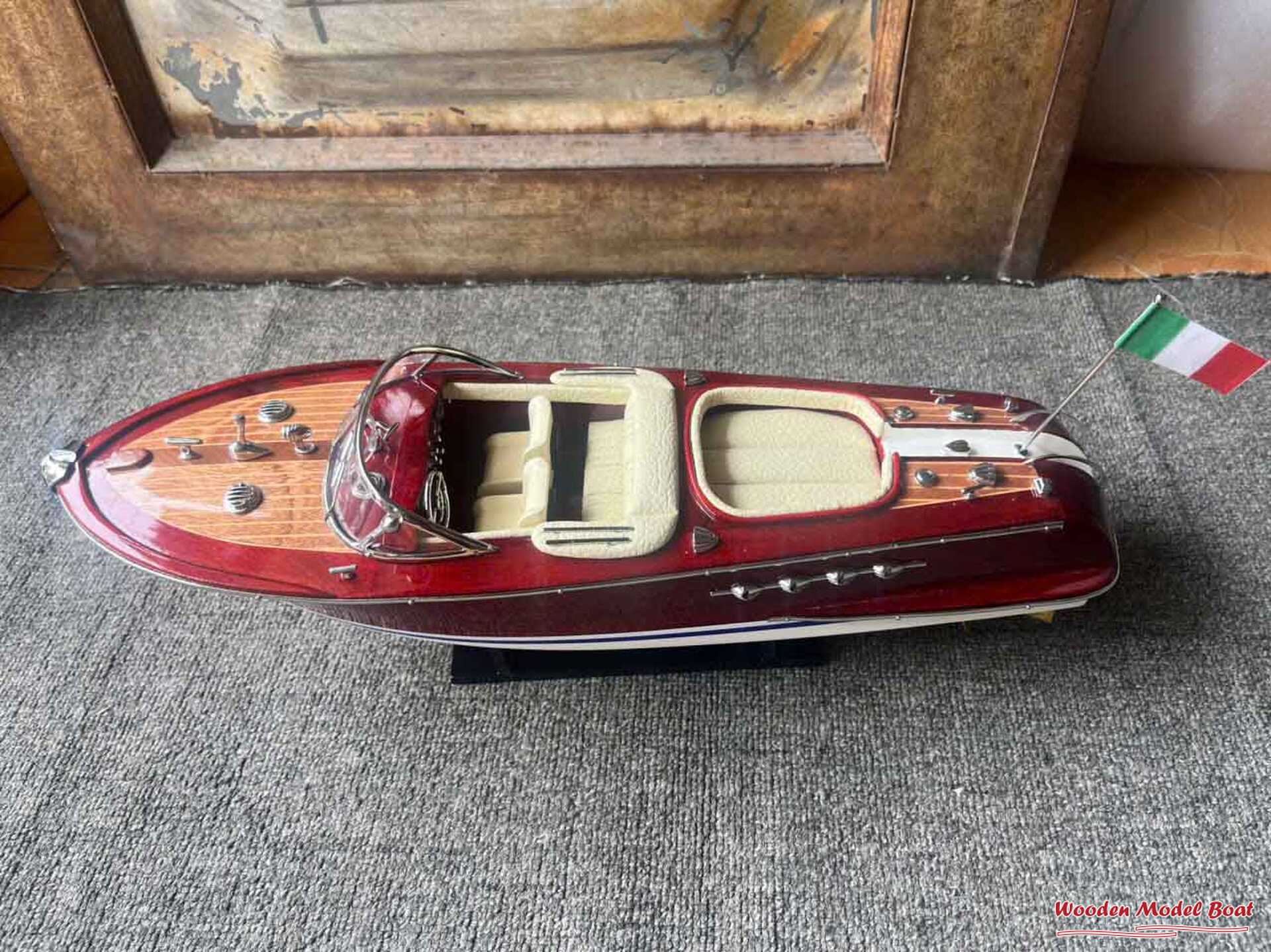 Cream - Colored Riva Aquarama Ship Model (2) Wooden Model Boat Handicraft