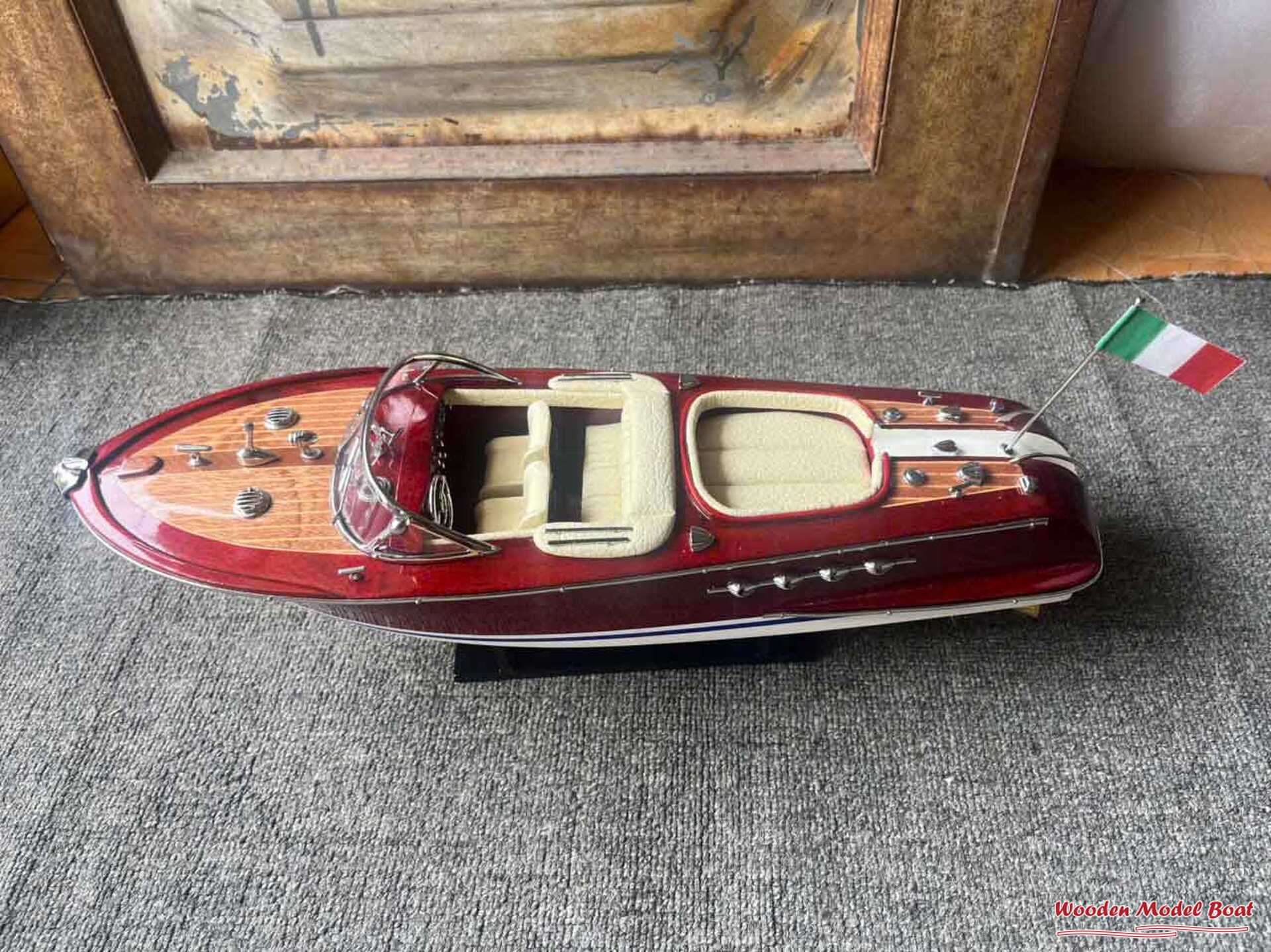 Cream - Colored Riva Aquarama Ship Model (3) Wooden Model Boat Handicraft