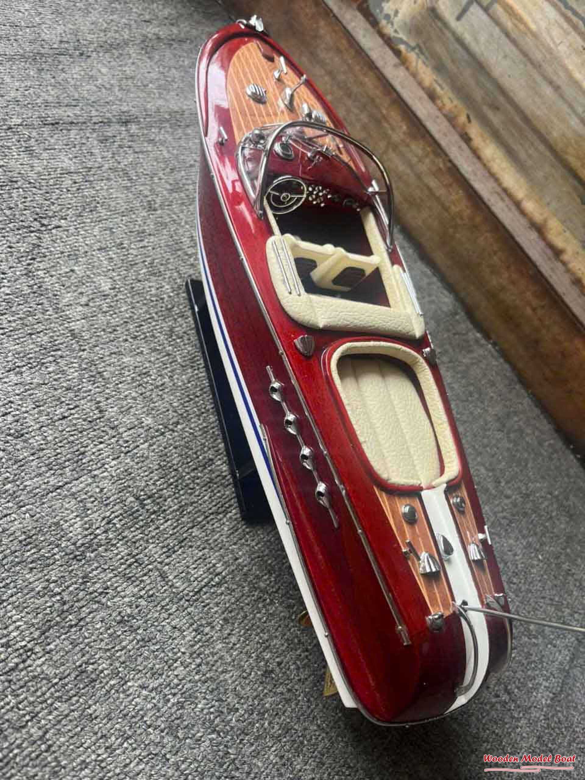 Cream - Colored Riva Aquarama Ship Model (4) Wooden Model Boat Handicraft