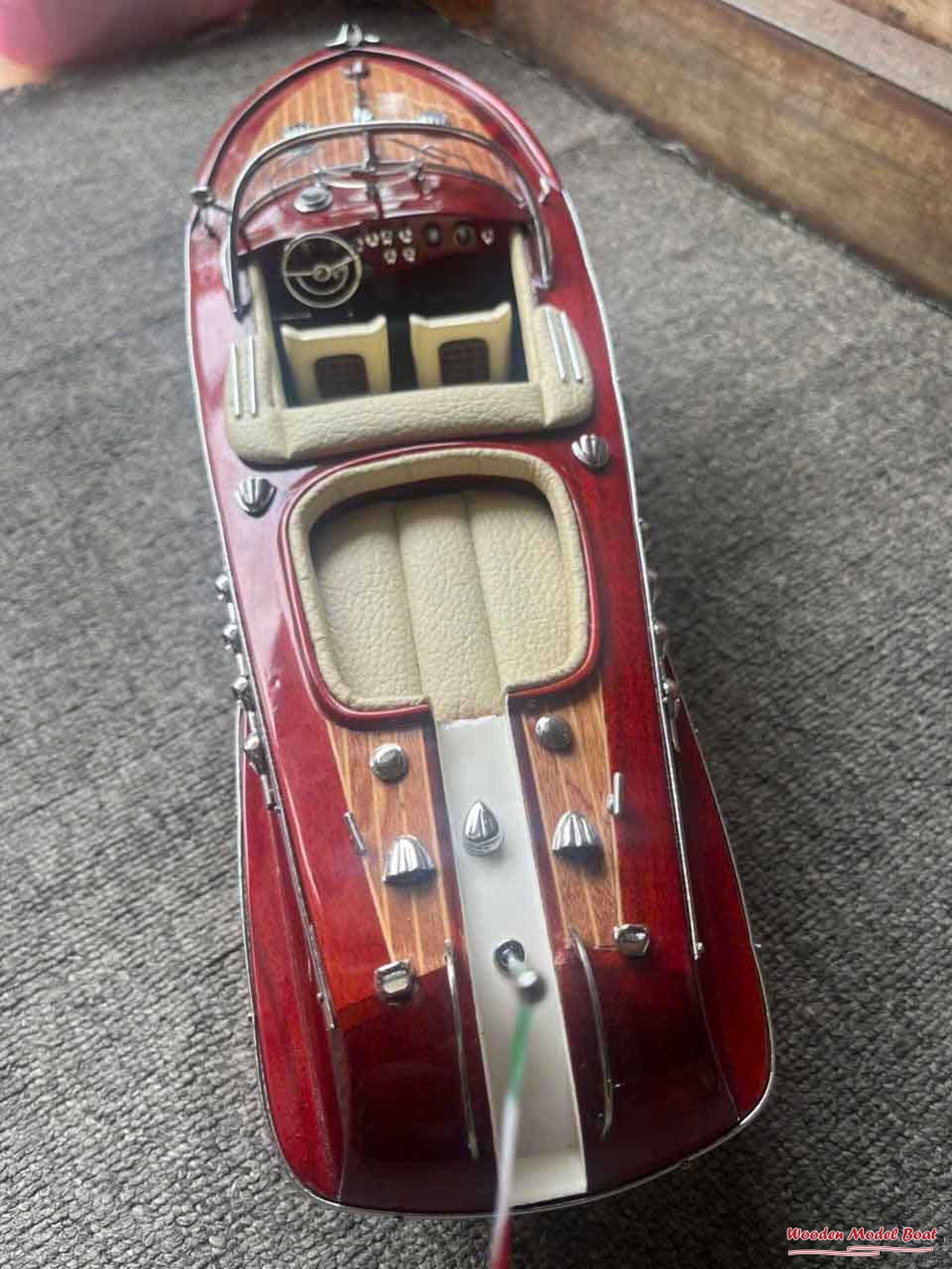 Cream - Colored Riva Aquarama Ship Model (6) Wooden Model Boat Handicraft