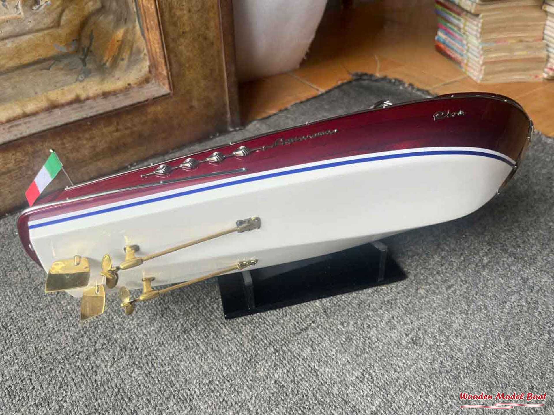 Cream - Colored Riva Aquarama Ship Model (8) Wooden Model Boat Handicraft