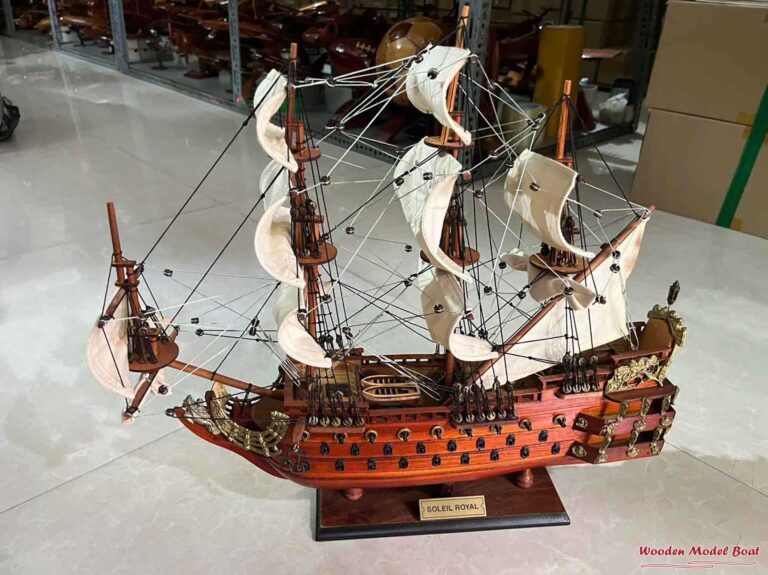 French Ship Soleil Royal Model 10 Wooden Model Boat Handicraft