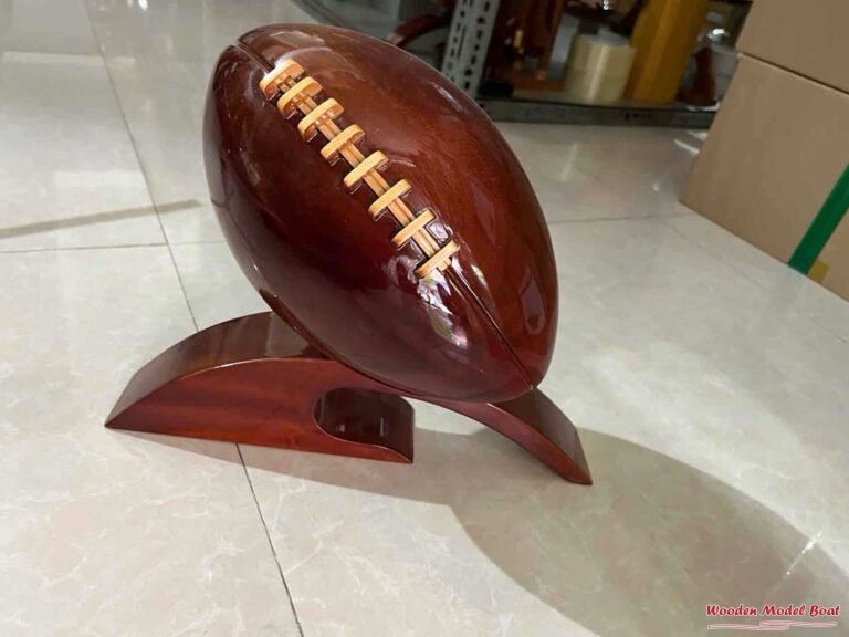 Rugby Ball Model With Stand 11 3 Wooden Model Boat Handicraft