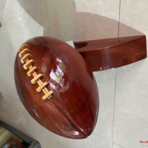 Rugby Ball Model With Stand 11 4 Wooden Model Boat Handicraft