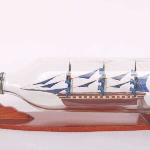 Wooden Model Boat 38 Blue Ship Model In A Horizontal Square Bottle 4 Wooden Model Boat Handicraft