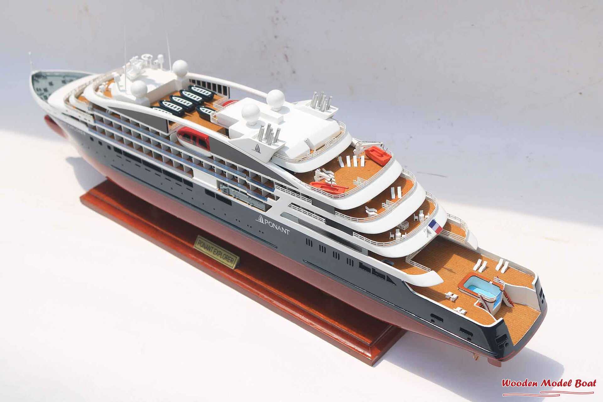 Ponant Explorer Ocean Liner Model (11) Wooden Model Boat Handicraft Ponant Explorer Ocean Liner Model 11 Wooden Model Boat Handicraft