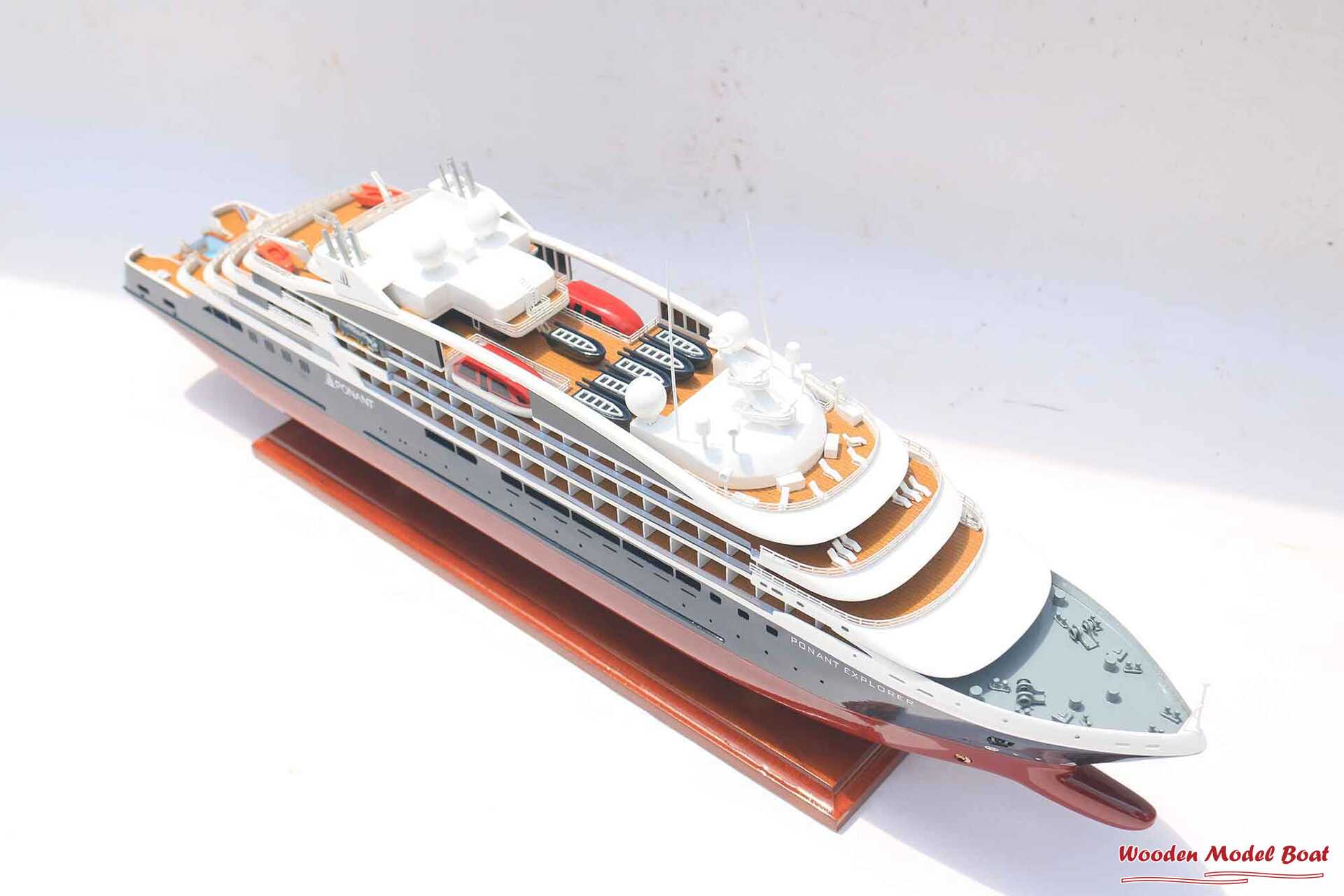 Ponant Explorer Ocean Liner Model (7) Wooden Model Boat Handicraft Ponant Explorer Ocean Liner Model 7 Wooden Model Boat Handicraft