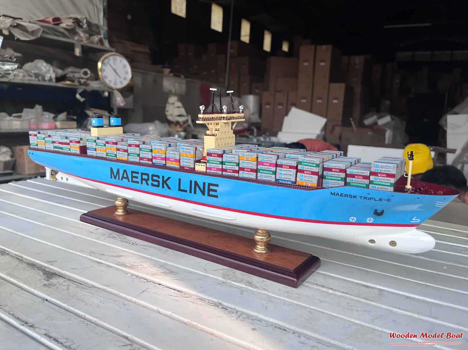 Maersk Triple E - Class Container Ship Model (10) Wooden Model Boat Handicraft Maersk Triple E Class Container Ship Model 10 Wooden Model Boat Handicraft 1