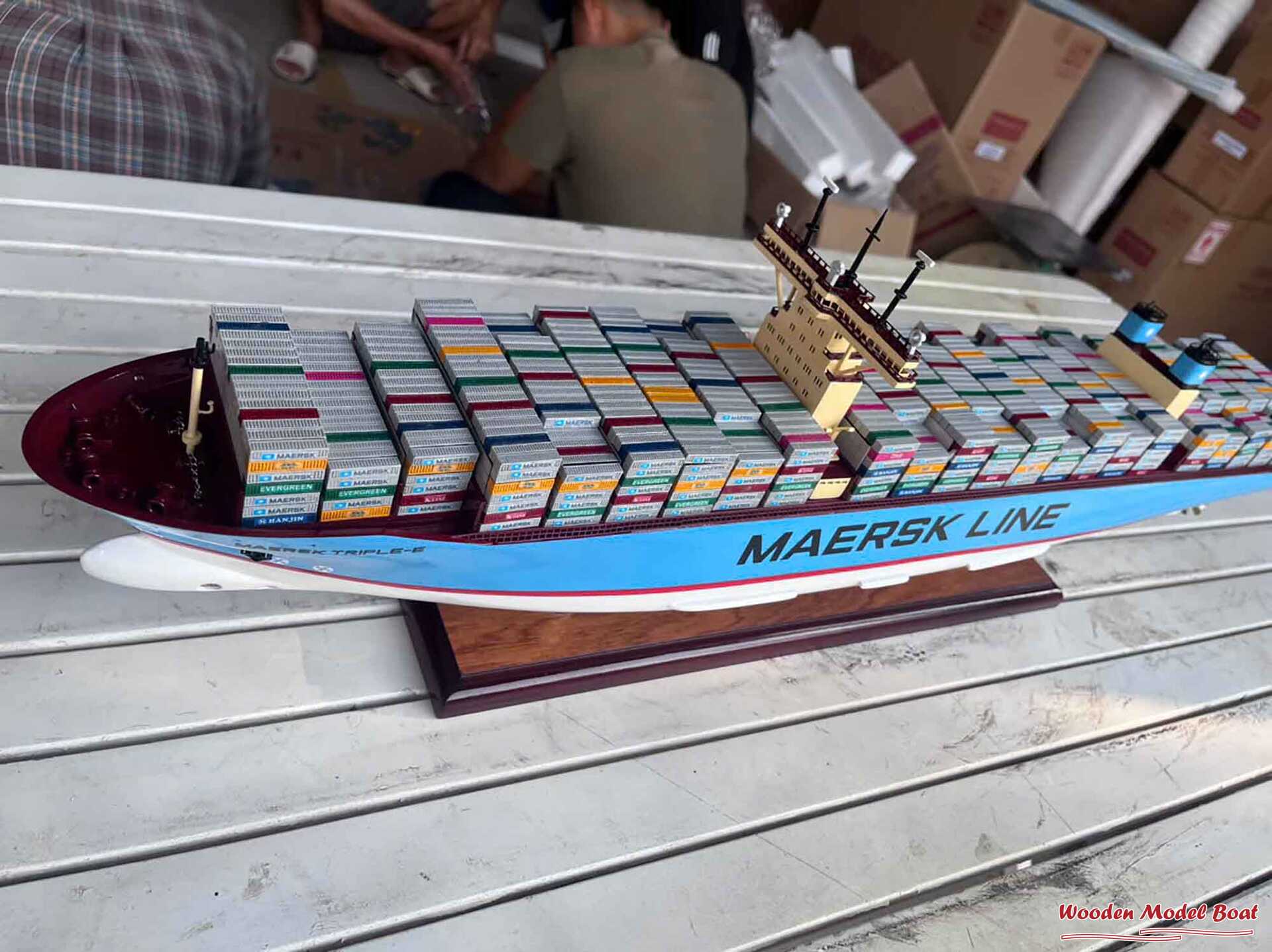 Maersk Triple E - Class Container Ship Model (2) Wooden Model Boat Handicraft Maersk Triple E Class Container Ship Model 2 Wooden Model Boat Handicraft 1