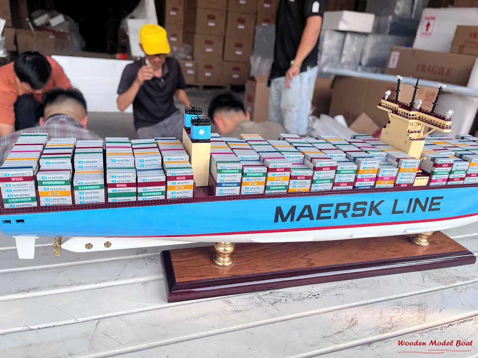 Maersk Triple E - Class Container Ship Model (8) Wooden Model Boat Handicraft Maersk Triple E Class Container Ship Model 8 Wooden Model Boat Handicraft 1