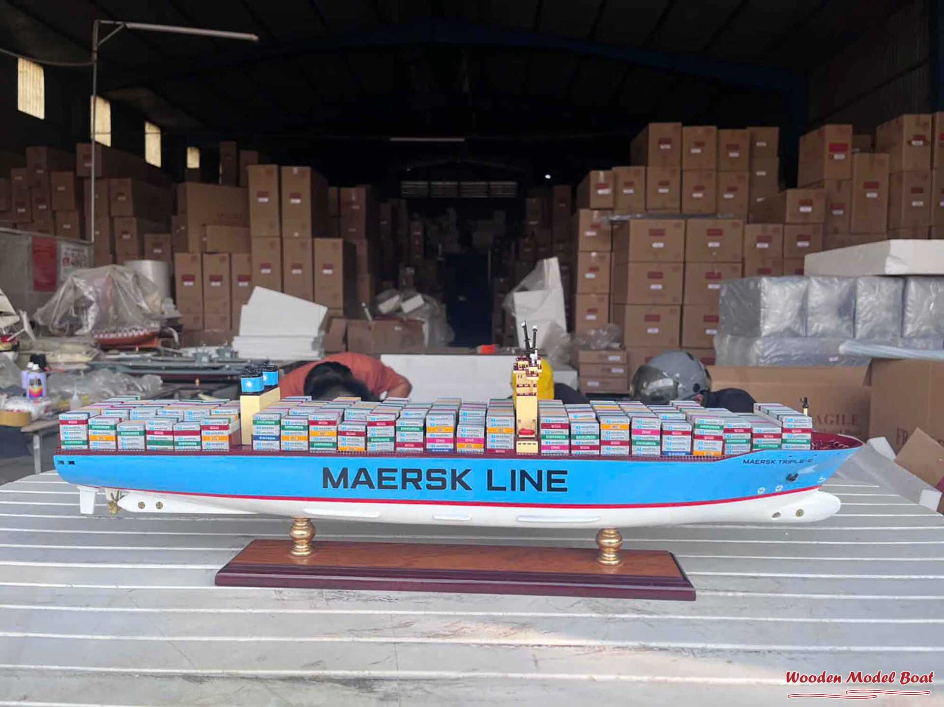 Maersk Triple E - Class Container Ship Model (9) Wooden Model Boat Handicraft Maersk Triple E Class Container Ship Model 9 Wooden Model Boat Handicraft 1