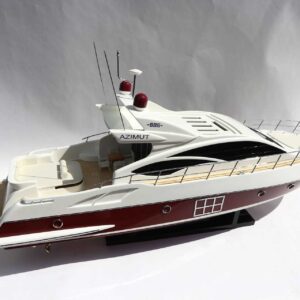 Azimut 68S Red Motor Yatch Model 3 Wooden Model Boat Handicraft