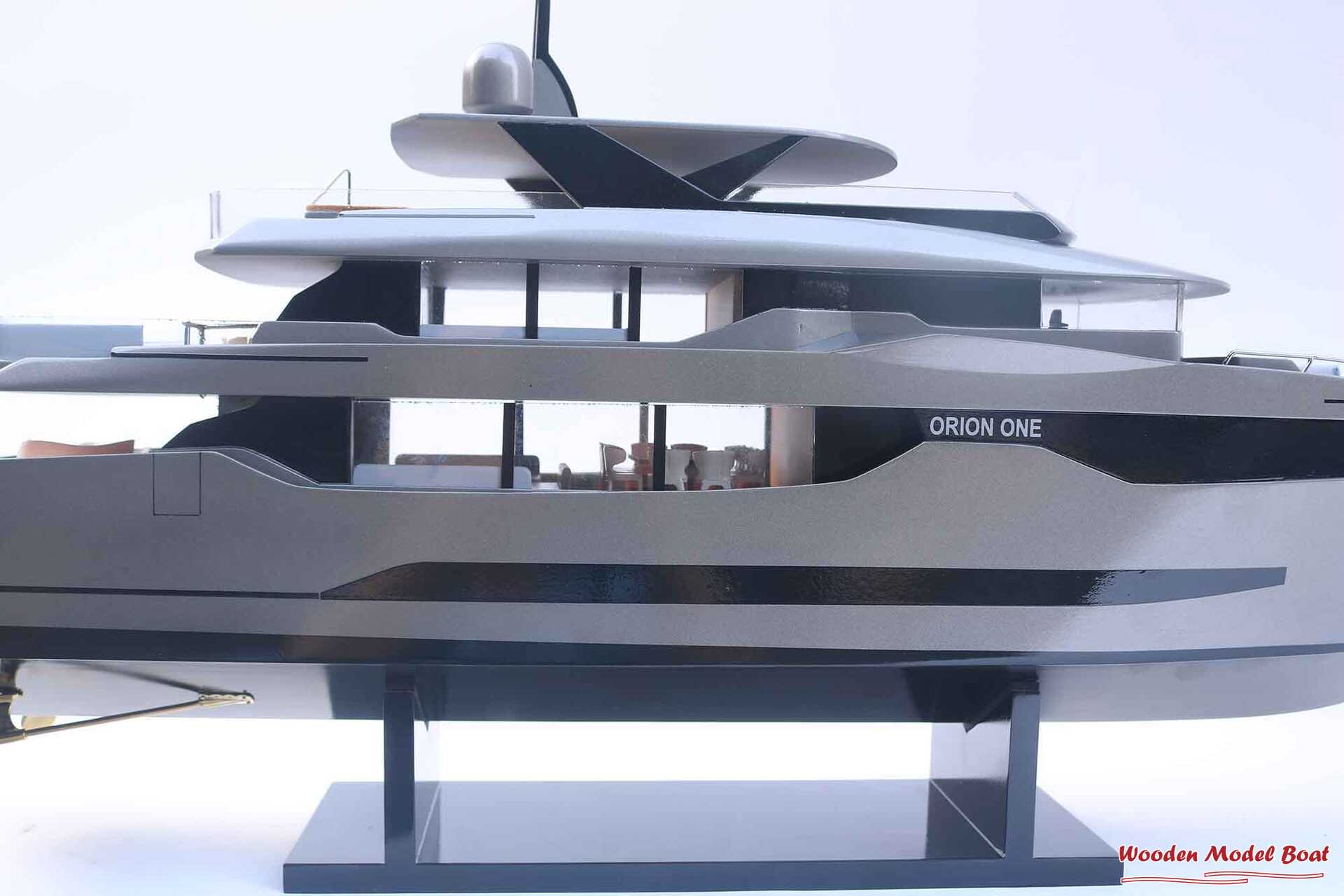 Orion One Motor Yatch Model (7) Wooden Model Boat Handicraft Orion One Motor Yatch Model 7 Wooden Model Boat Handicraft