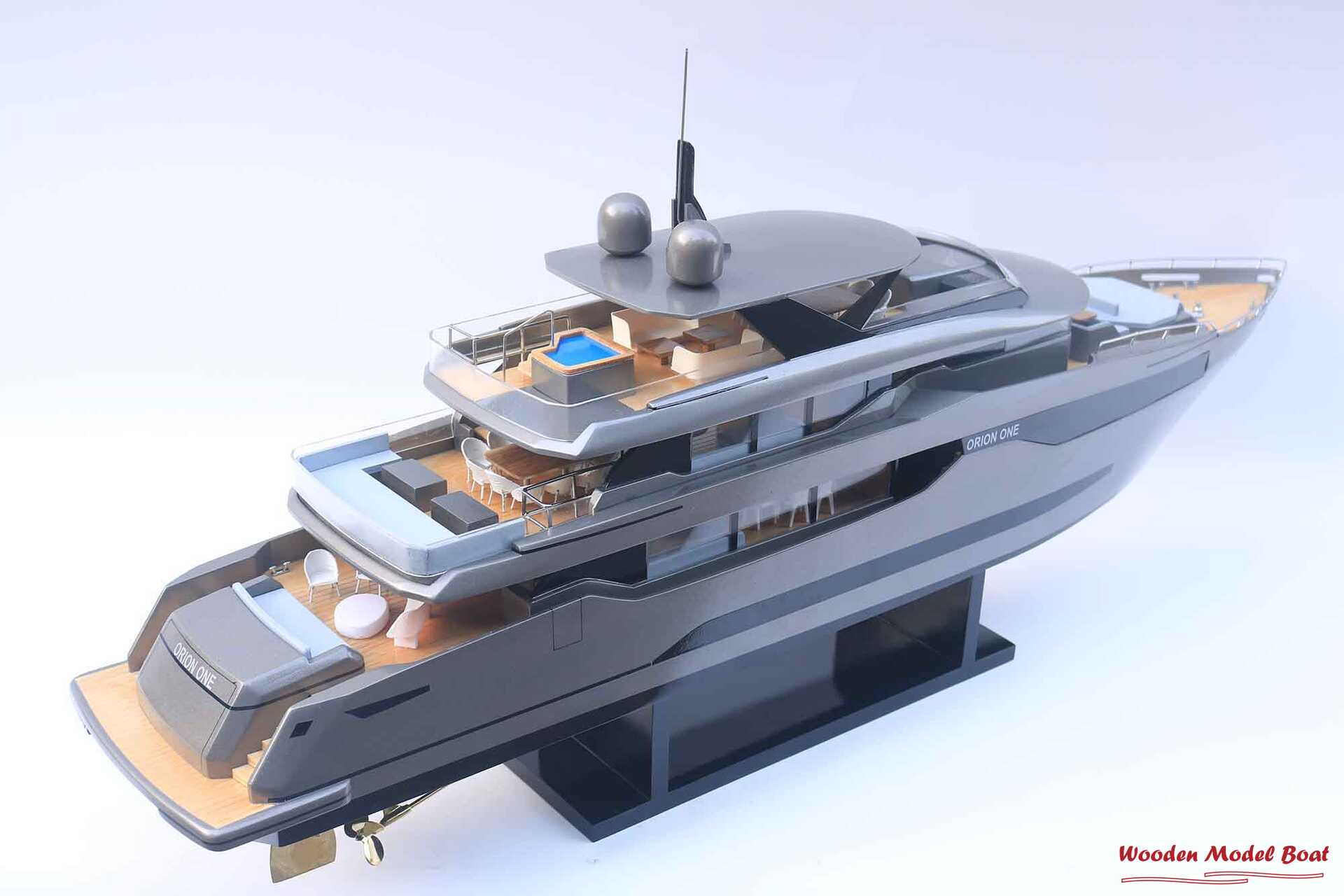 Orion One Motor Yatch Model (9) Wooden Model Boat Handicraft Orion One Motor Yatch Model 9 Wooden Model Boat Handicraft