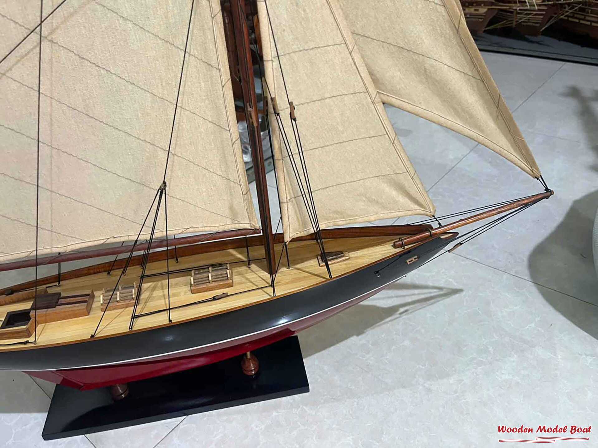 Penduick Ship Model - Painted Red & Black (1) Wooden Model Boat Handicraft Penduick Ship Model Painted Red Black 1 Wooden Model Boat Handicraft