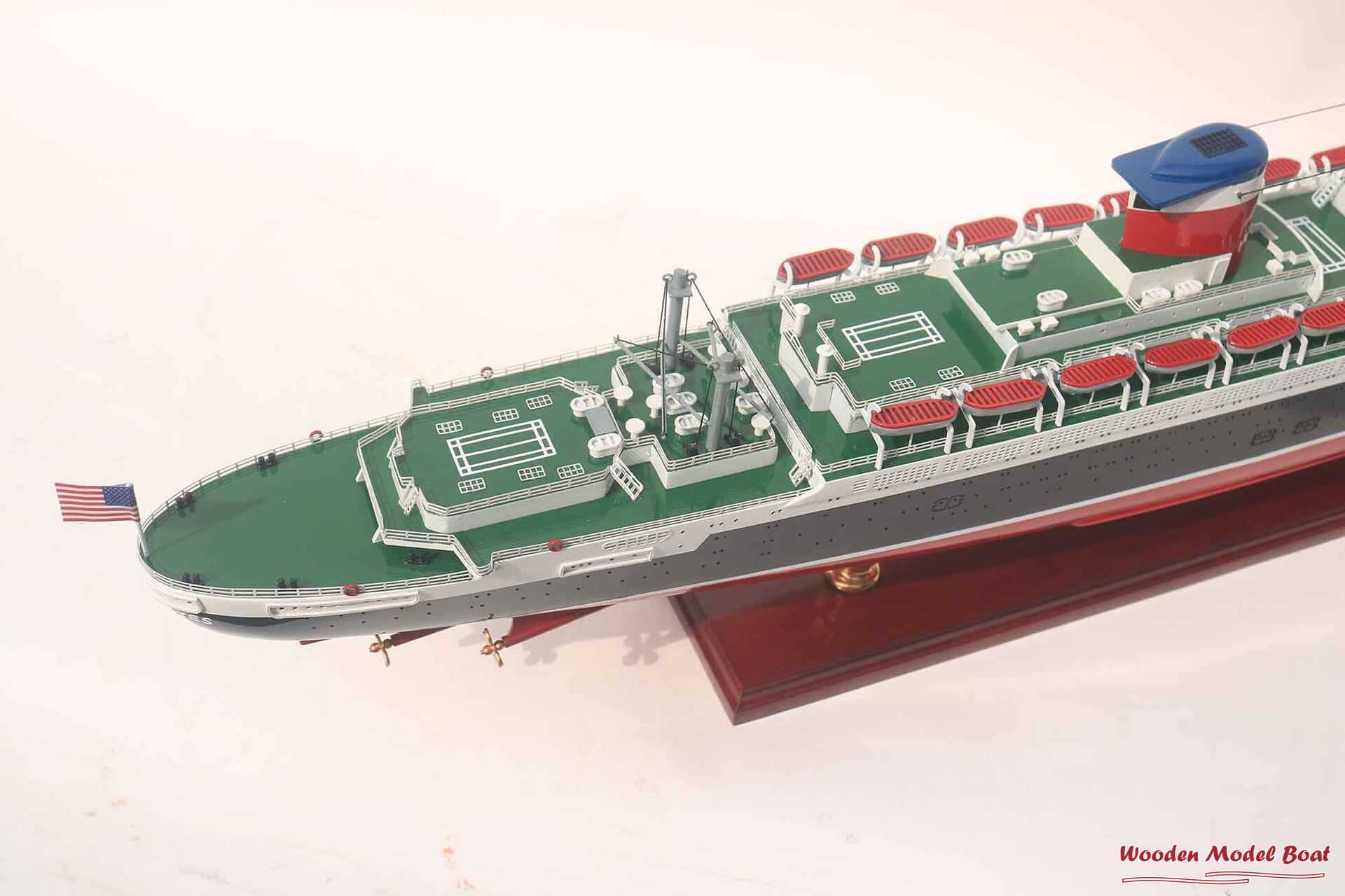 Ss United States Ocean Liner Model (4) Wooden Model Boat Handicraft Ss United States Ocean Liner Model 4 Wooden Model Boat Handicraft