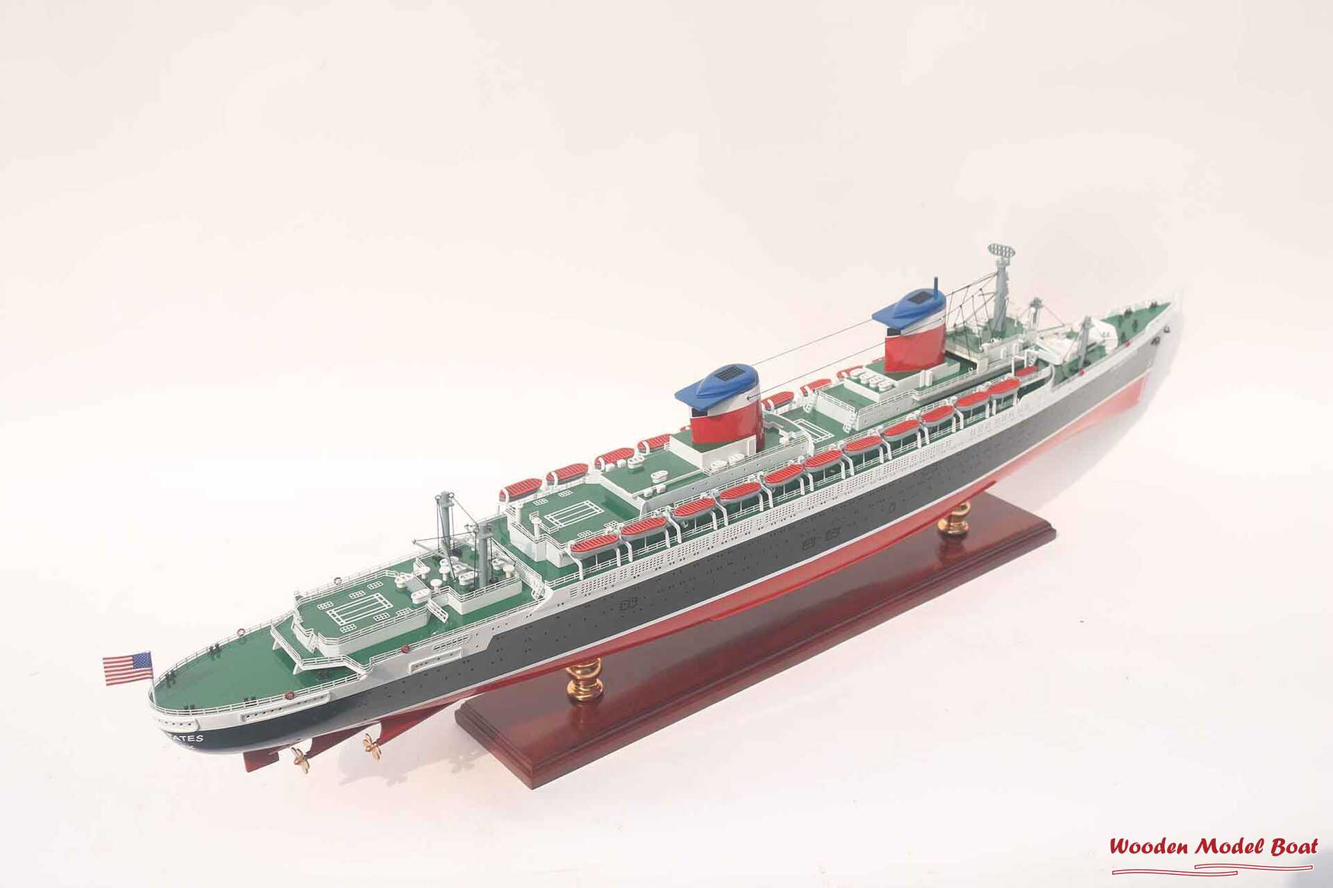 Ss United States Ocean Liner Model (5) Wooden Model Boat Handicraft Ss United States Ocean Liner Model 5 Wooden Model Boat Handicraft