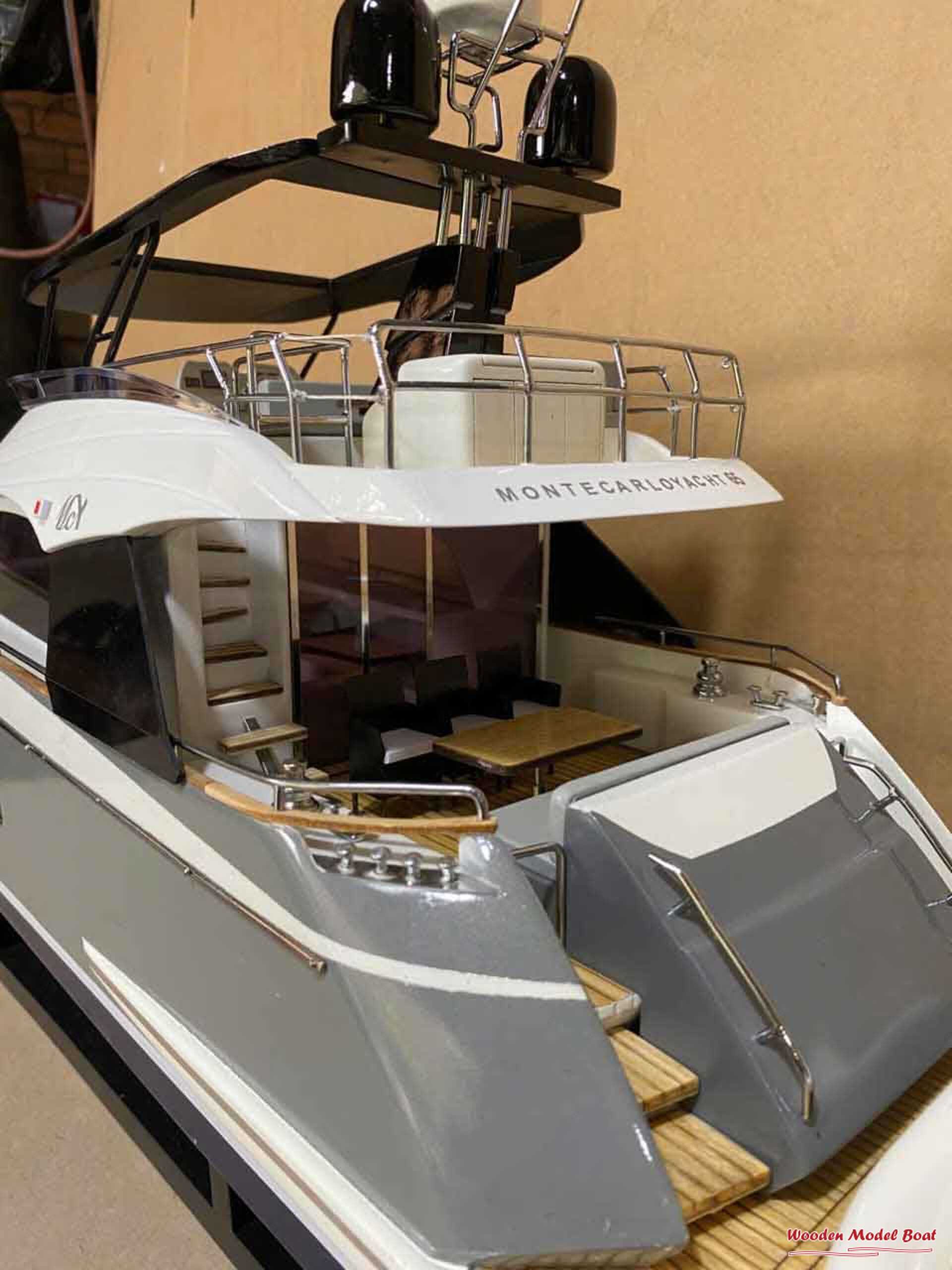 Monte Carlo Yachts MCY 65 2018 - Custome Make (3) Wooden Model Boat Handicraft Monte Carlo Yachts MCY 65 2018 Custome Make 3 Wooden Model Boat Handicraft