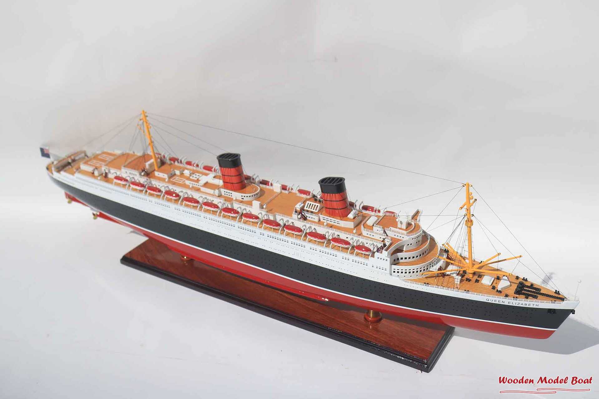 RMS Queen Elizabeth Cruise Ship Model (1) Wooden Model Boat Handicraft RMS Queen Elizabeth Cruise Ship Model 1 Wooden Model Boat Handicraft