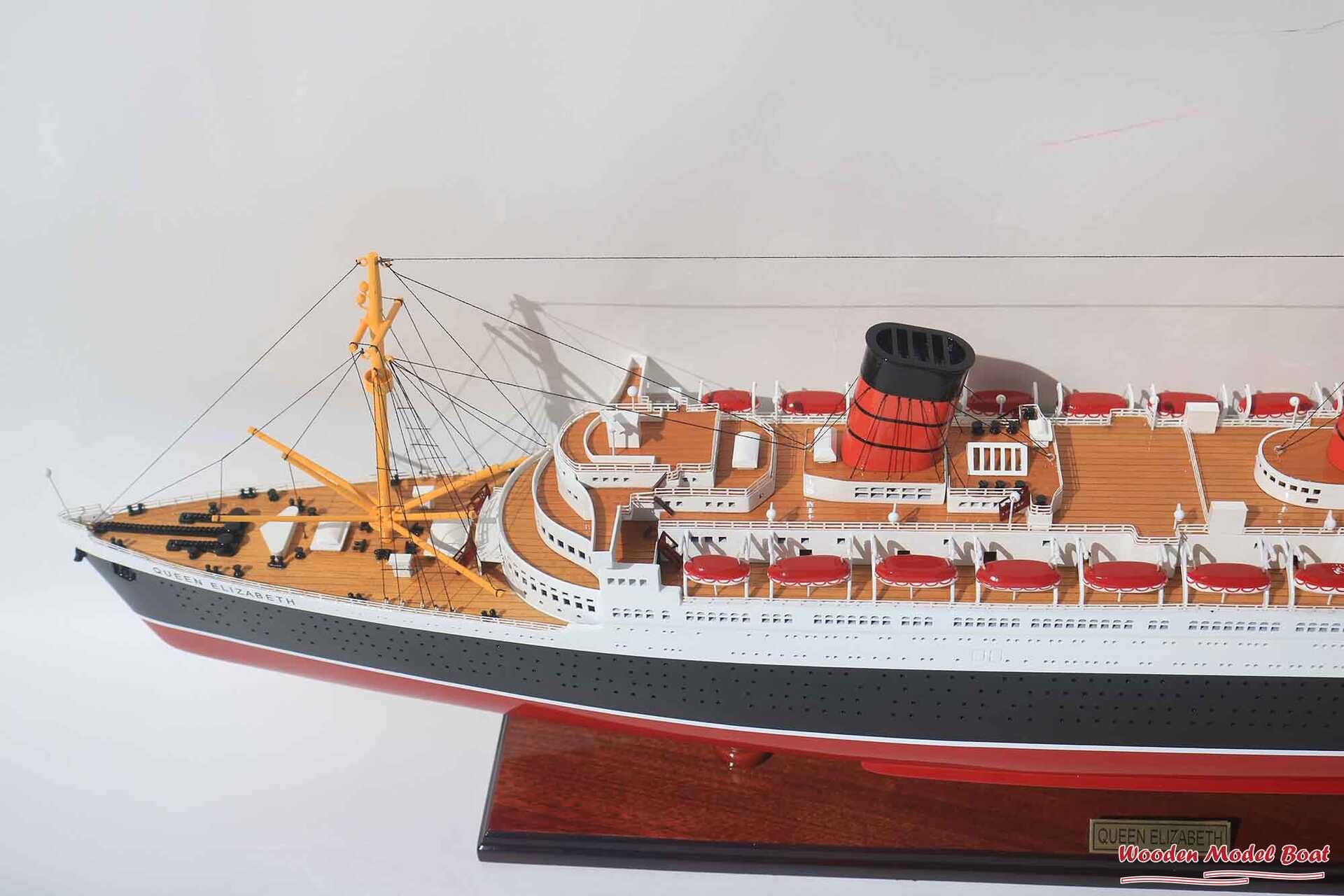 RMS Queen Elizabeth Cruise Ship Model (11) Wooden Model Boat Handicraft RMS Queen Elizabeth Cruise Ship Model 11 Wooden Model Boat Handicraft