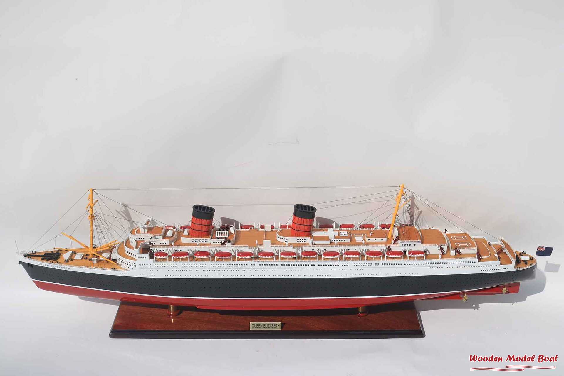 RMS Queen Elizabeth Cruise Ship Model (12) Wooden Model Boat Handicraft RMS Queen Elizabeth Cruise Ship Model 12 Wooden Model Boat Handicraft