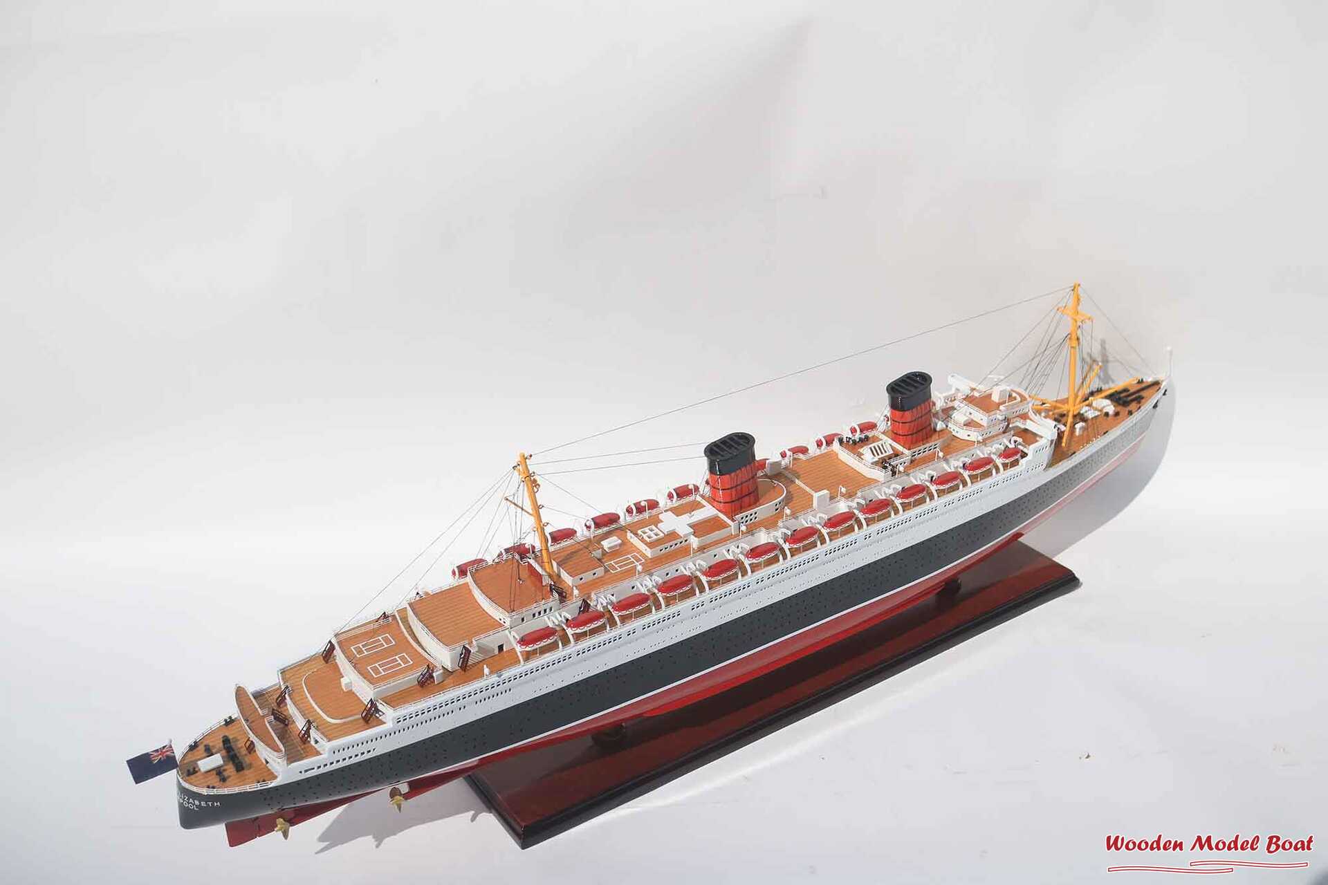 RMS Queen Elizabeth Cruise Ship Model (4) Wooden Model Boat Handicraft RMS Queen Elizabeth Cruise Ship Model 4 Wooden Model Boat Handicraft