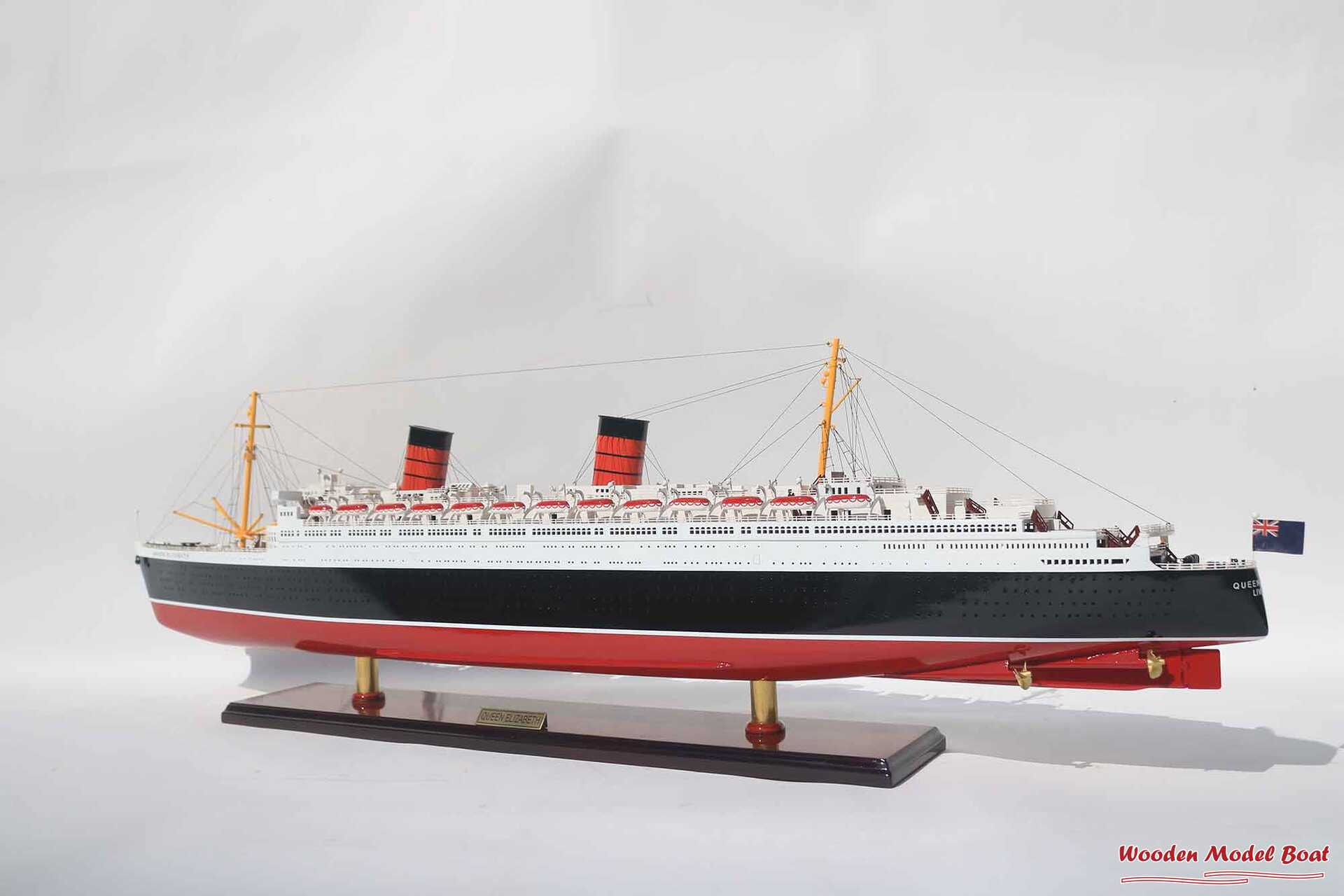 RMS Queen Elizabeth Cruise Ship Model (8) Wooden Model Boat Handicraft RMS Queen Elizabeth Cruise Ship Model 8 Wooden Model Boat Handicraft