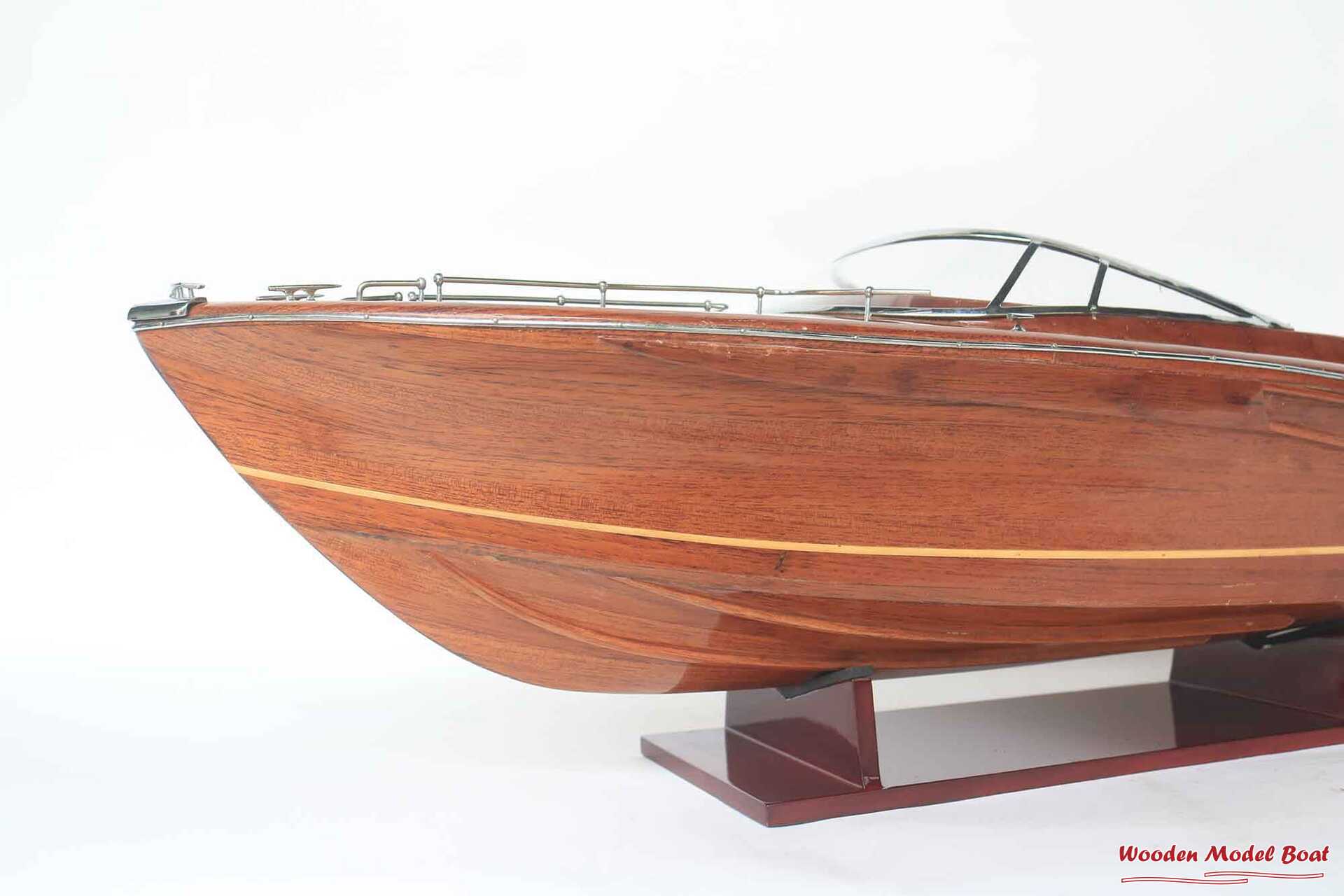 Riva Rama 44 Natural Wood Finished RC Speed Boat Model (15) Wooden Model Boat Handicraft Riva Rama 44 Natural Wood Finished RC Speed Boat Model 15 Wooden Model Boat Handicraft
