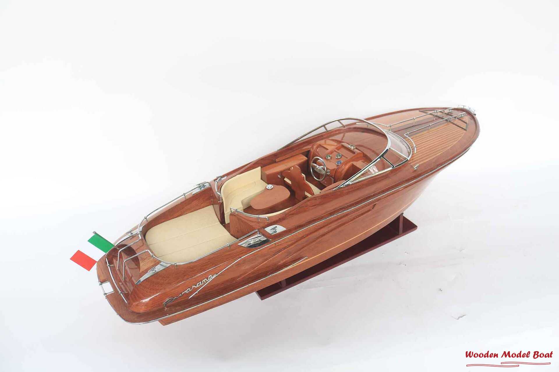 Riva Rama 44 Natural Wood Finished RC Speed Boat Model (9) Wooden Model Boat Handicraft Riva Rama 44 Natural Wood Finished RC Speed Boat Model 9 Wooden Model Boat Handicraft
