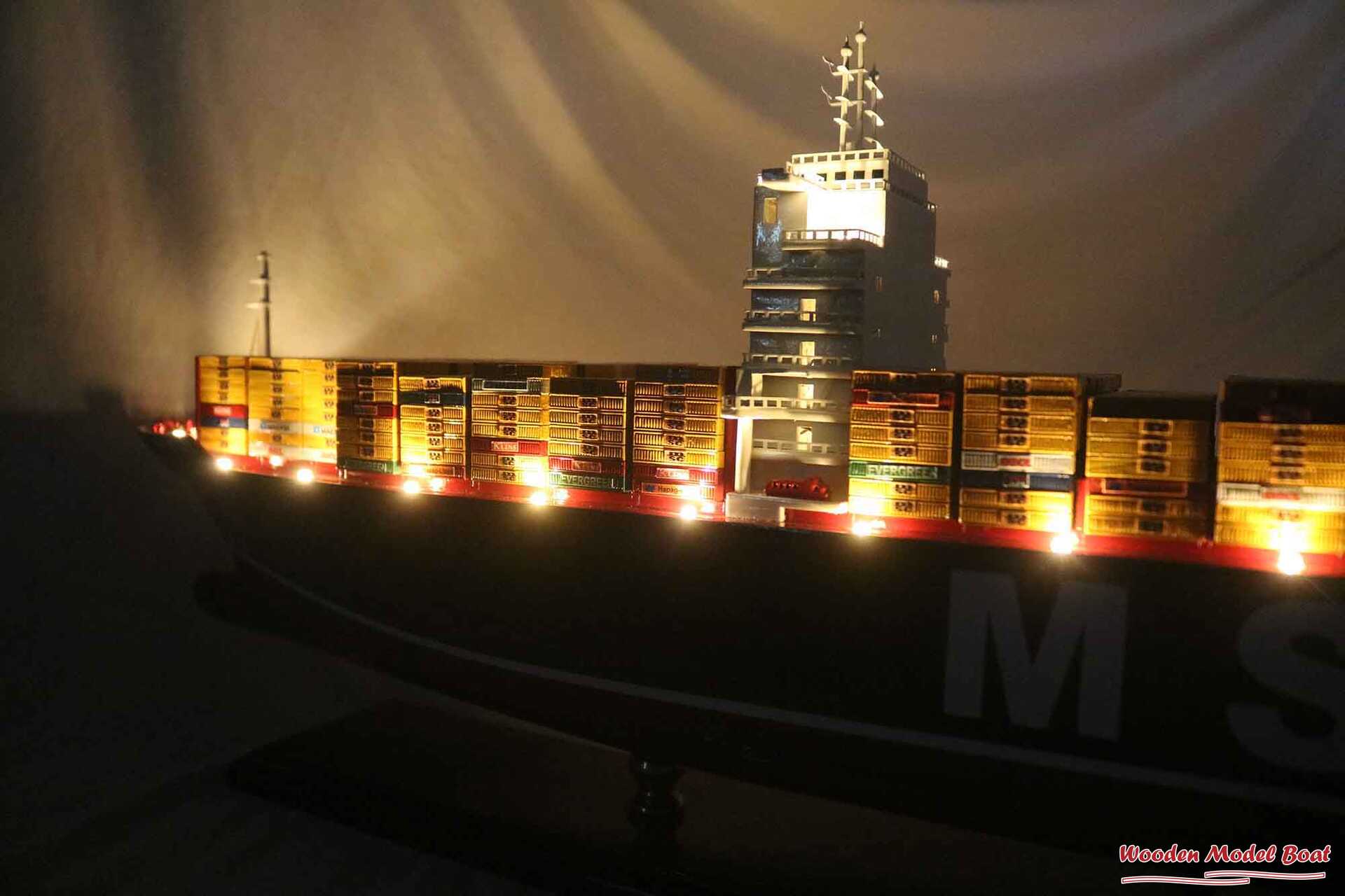 MSC Oliver Boat With Light Model (5) Wooden Model Boat Handicraft