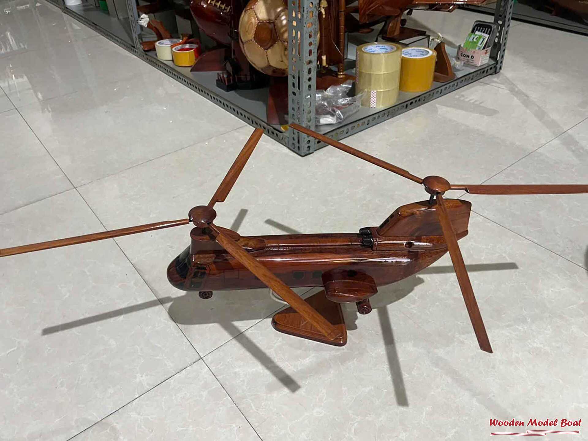Wooden Helicopter Model (1) Wooden Model Boat Handicraft