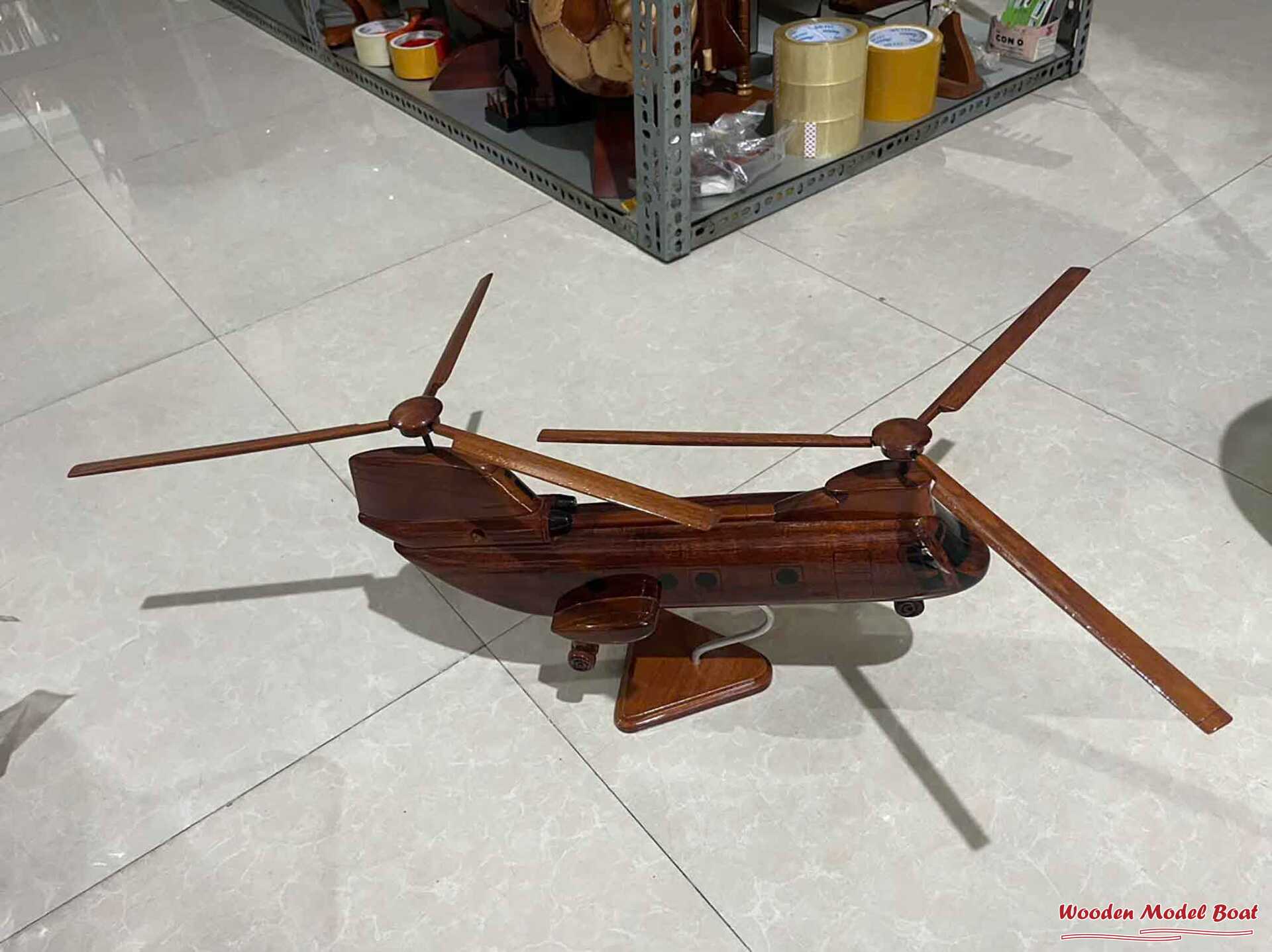 Wooden Helicopter Model (5) Wooden Model Boat Handicraft