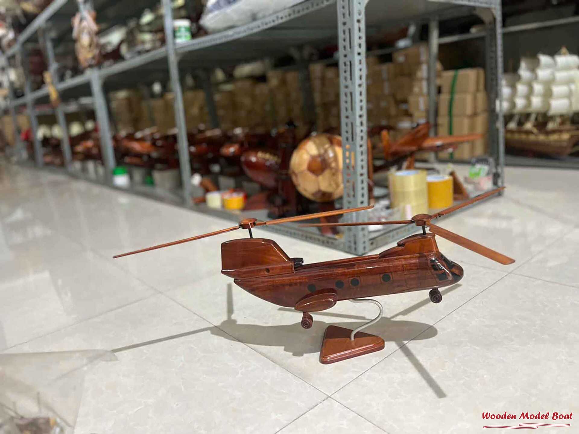 Wooden Helicopter Model (6) Wooden Model Boat Handicraft