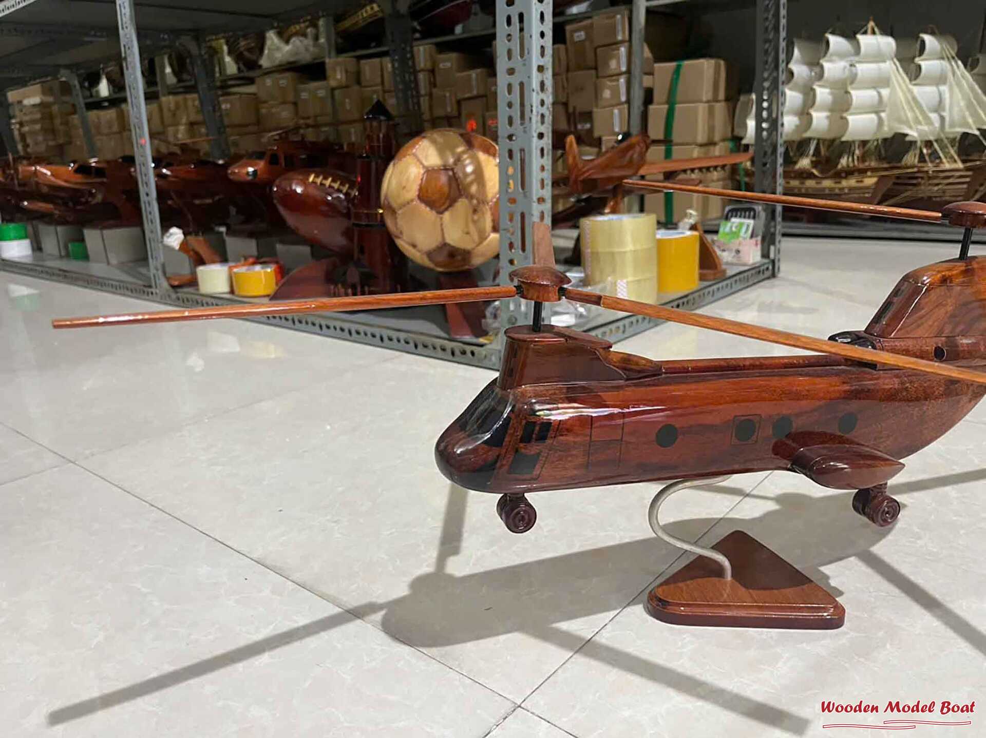 Wooden Helicopter Model (7) Wooden Model Boat Handicraft